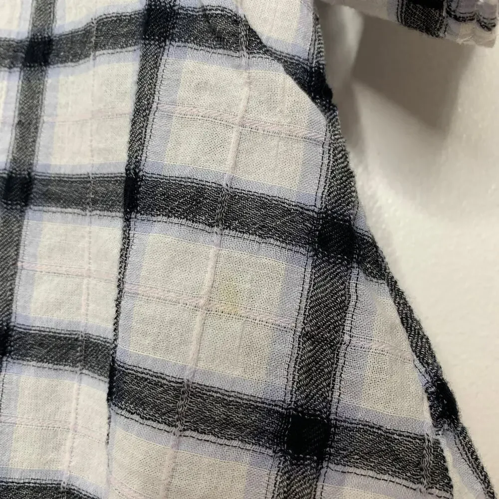 3/$20 Torrid women's plus size white plaid Harper three quarter sleeve top 0X - Picture 9 of 9